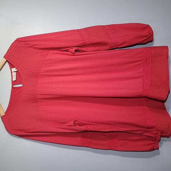 Logo by Lori Goldstein Cotton Modal Embroidered Long Sleeve Tunic Top - Picture 3 of 11